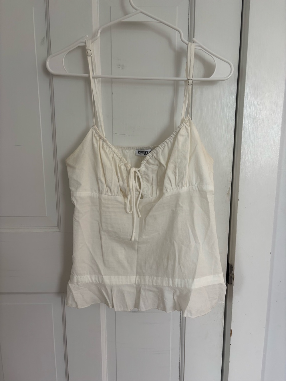 Princess Polly Cream Tie-Front Cami Tank